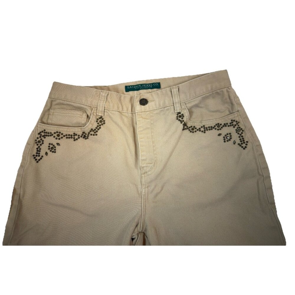 lauren jeans co ralph lauren womens jeans Size 8 Petite Khaki Color